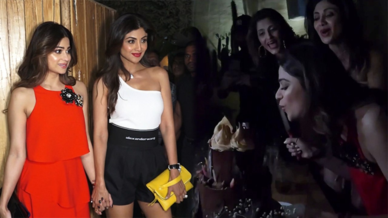 Shamita Shetty 44th Birthday Celebration में Sister Shilpa Shetty Short Dress Look में लगी खूबसूरत।