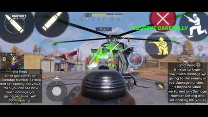 DAMAGE NUMBER (DAMAGE NUMBER TRANSPARENCY) SETTINGS IN-DEPTH EXPLANATION IN COD MOBILE BR -