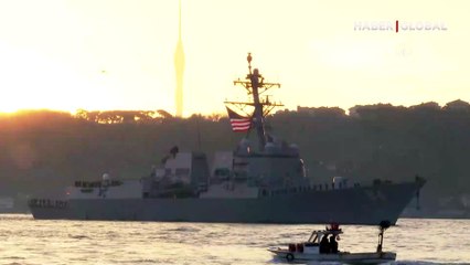 İstanbul'a gelen ABD savaş gemisinde dikkat çeken görüntü