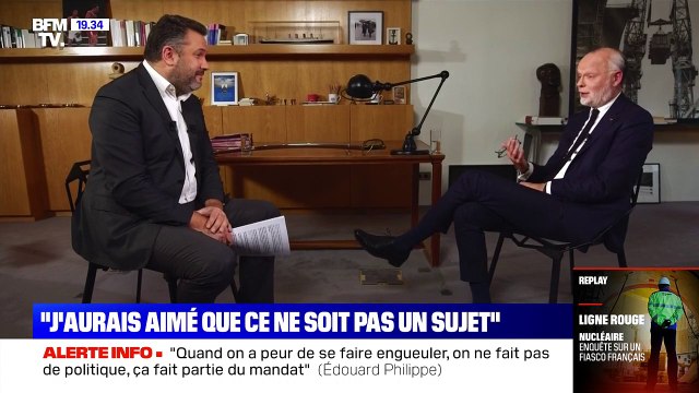 Extrait de l'interview d'Edouard Philippe sur BFMTV. Il revient notamment sur le mal dont il souffre et qui l'a transformé physiquement, l'alopécie