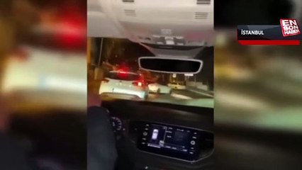 Ataşehir'de asker konvoyunda tehlikeli anlar
