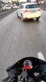 Bursa'da kaza anı motosiklet sürücüsünün kask kamerasında