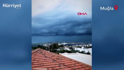 Bodrum'da hortum, dolu ve sağanak