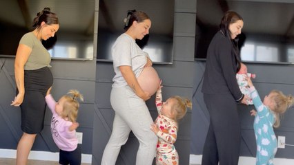 Toddler Who Spent Months High-Fiving Pregnant Mom's Belly Meets Sibling | Happily TV