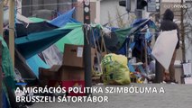 Egy brüsszeli sátortábor lett az uniós migrációs politika szimbóluma