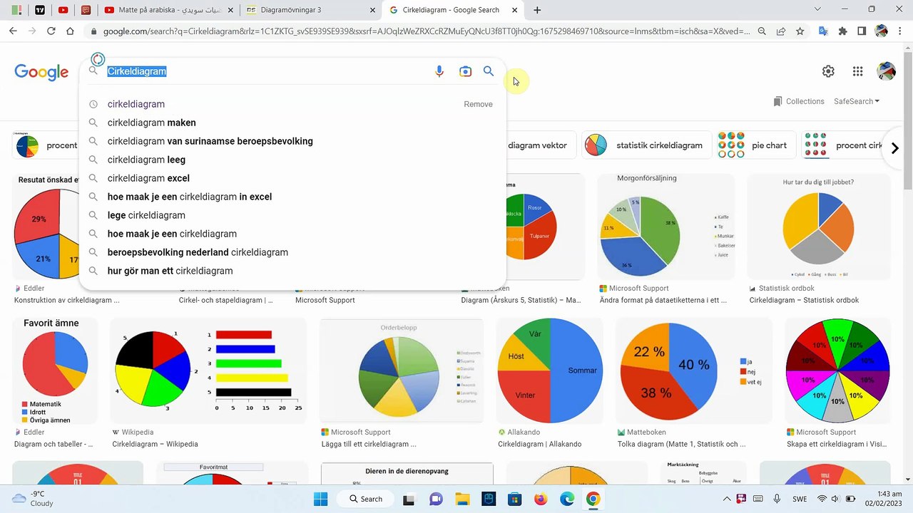 Cirkeldiagram SFI Kurs C - حل مخطط دائري في امتحان الاسفي