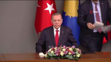 Cumhurbaşkanı Erdoğan: "Kosova'ya en çok ihracat yapan ülke konumundayız ve bunu şimdi 1 milyar Euro'ya ulaştırmamız gerekiyor."