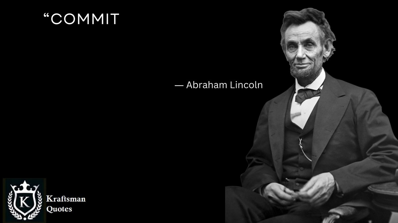 “Commitment is what transforms a promise into reality.” Abraham Lincoln. Quotes