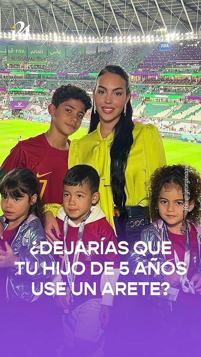 Critican a Cristiano y Georgina Rodríguez por dejar que su hijo de 5 años use un arete