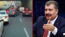 Sürücüler ambulansa fermuar sistemiyle yol verdi, Bakan Koca'dan teşekkür gecikmedi