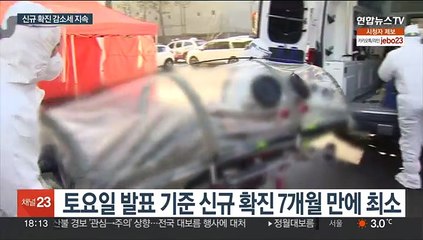 토요일 기준 7개월 만에 최소…'위중증'도 감소세