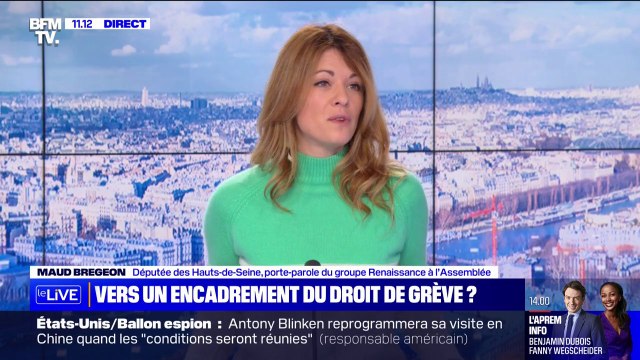 Vers un encadrement du droit de grève: C'est une réflexion qui doit se faire sur le temps long, en partenariat avec les organisations syndicales , assure Maud Bregeon (Renaissance)