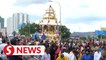 Thaipusam chariots with Lord Murugan deity reach Batu Caves for celebration