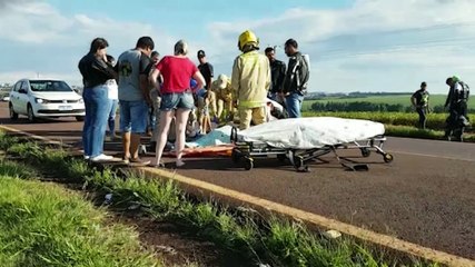 Motociclista fica ferido após sofrer queda na BR-467