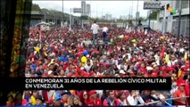 teleSUR Noticias 17:30 04-02: Venezuela conmemora 31 años de unión cívico-militar
