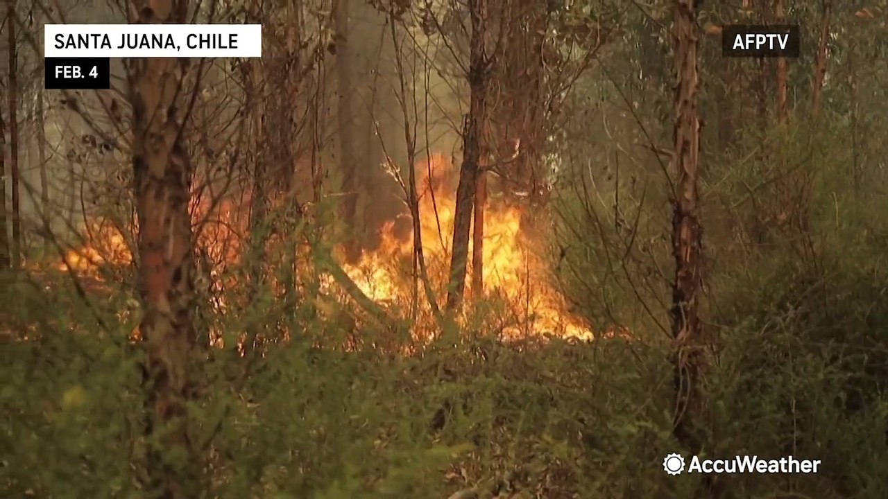 Chilean firefighters continue to battle wildfire