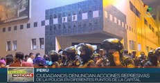 Manifestantes peruanos denuncian represión policial en la capital
