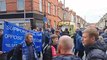 Everton fans protest against the board ahead of the clash against Arsenal