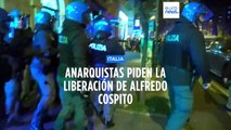 Italia | Protestas en Roma a favor de la liberación del anarquista Alfredo Cospito