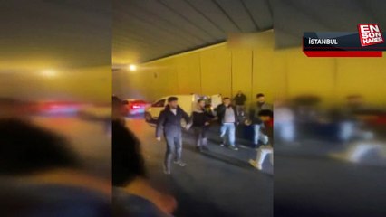 Beylikdüzü'nde bir grup konvoyu durdurup oyun oynadı