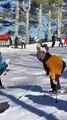 Skier Loses Control and Collides With Someone Else