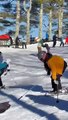 Skier Loses Control and Collides With Someone Else