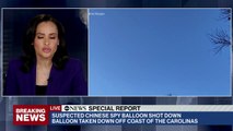 Suspected Chinese spy balloon shot down l ABC News
