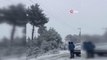 Muğla'da kar yağışının neden olduğu kazalar kameralara yansıdı