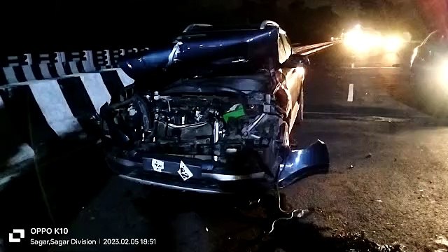 Car collided with cow, airbags saved lives of passengers