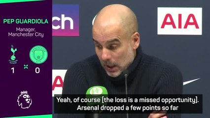 Download Video: Guardiola admits Man City missed an opportunity to catch Arsenal