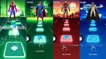 Superhero Toys  Team - Iron Man - Spider-Man - Superman - Batman - Tiles Hop EDM Rush