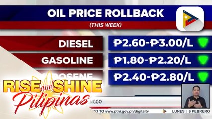 Big-time oil price rollback, ipatutupad ngayong linggo