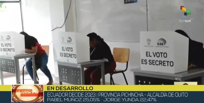 Autoridades ecuatorianas actualizan resultados electorales en Quito