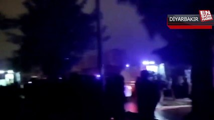 Diyarbakır'da binanın yıkılma anı