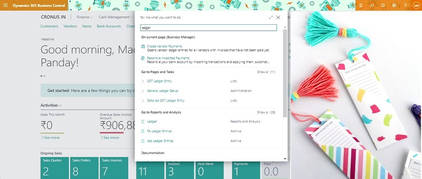 Create BookMarks/Shortcuts in D365BC | Pin_ur_Favorite Report @Home Page/Role Center