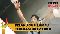 Pelaku Curi Lampu Terekam CCTV Toko