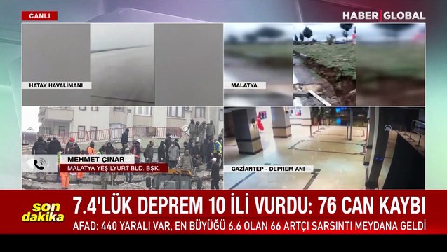 Malatya'ya bağlı Yeşilyurt Belediye Başkanı Mehmet Çınar canlı yayında açıkladı: Çok sayıda arama kurtarma ekibine ihtiyacımız var