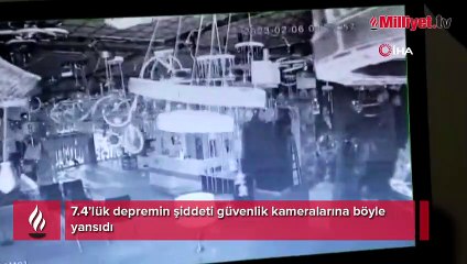 7.4’lük depremin şiddeti kameralara yansıdı
