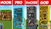 Minecraft NOOB vs PRO vs HACKER vs GOD GIANT BLOCK HOUSE BUILD CHALLENGE in Minecraft  Animation