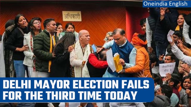 Delhi Mayor election: MCD fails to elect mayor for 3rd time as chaos erupts in House | Oneindia News