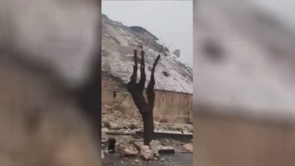 آثار الدمار في قلعة غازي عنتاب جراء الزلزال في تركيا