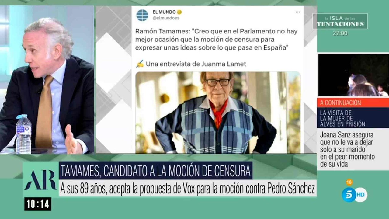 Eduardo Inda sobre la moción de censura de Vox:...