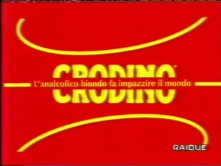 Pubblicità/Bumper anni 90 RAI 2 - Crodino l'analcolico biondo fà impazzire il mondo