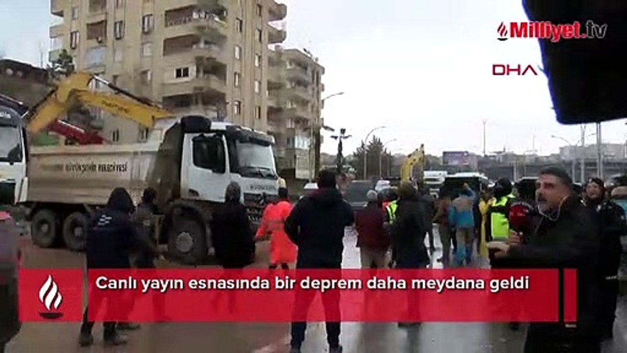 Canlı yayın esnasında bir deprem daha meydana geldi
