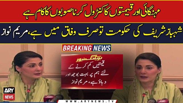 Controlling inflation and prices is the job of the provinces: Maryam Nawaz