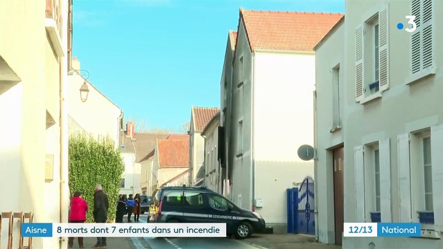 Sept enfants âgés de 2 à 14 ans et leur mère sont morts cette nuit dans l'incendie de leur maison, dans l'Aisne - Le père de cette famille recomposée, grièvement brûlé, a été transféré à l'hôpital - VIDEO