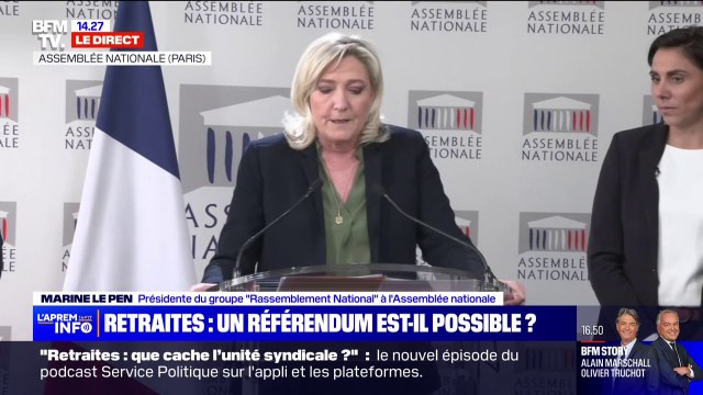 Marine Le Pen à propos de la réforme des retraites: Nous allons utiliser tous les moyens à notre disposition pour que ce texte ne soit pas voté