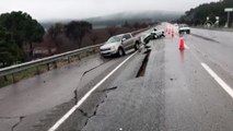 Deprem sonrası Pazarcık karayolunda oluşan çökme