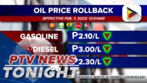 Big-time oil price rollback to be  implemented starting Feb. 7