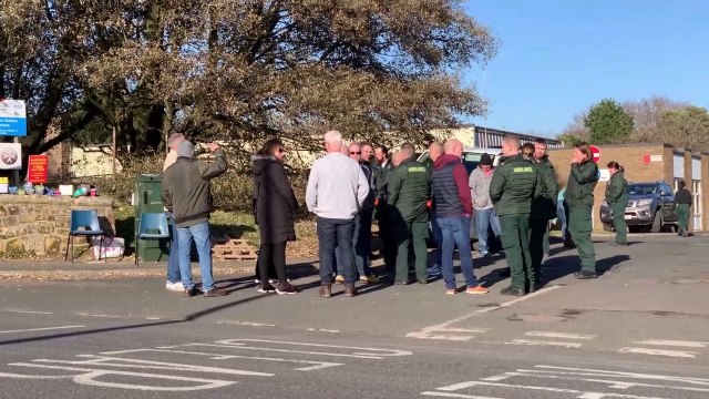 GMB Union picket line outside Hastings Ambulance Station, East Sussex, On February 6 2023